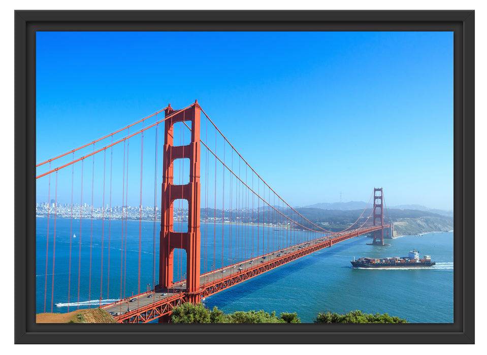 Pixxprint Golden Gate Bridge in USA, im Schwebe-Effekt Bilderrahmen Limitierter Zeitrabatt