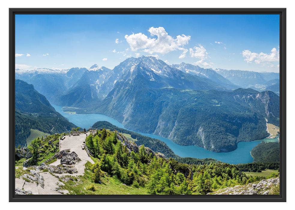 Pixxprint Königssee in Bayern, im Schwebe-Effekt Bilderrahmen