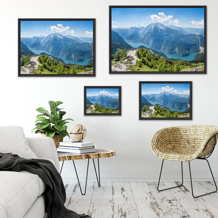 Pixxprint Königssee in Bayern, im Schwebe-Effekt Bilderrahmen Fabrikpreis