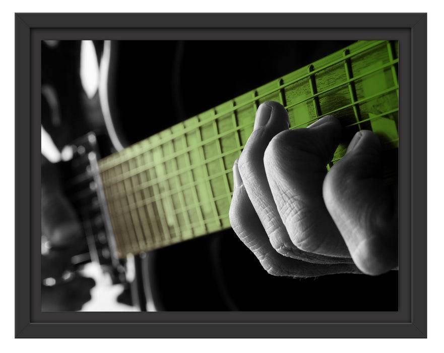 Pixxprint Mann spielt auf E-Gitarre, im Schwebe-Effekt Bilderrahmen Günstig kaufen