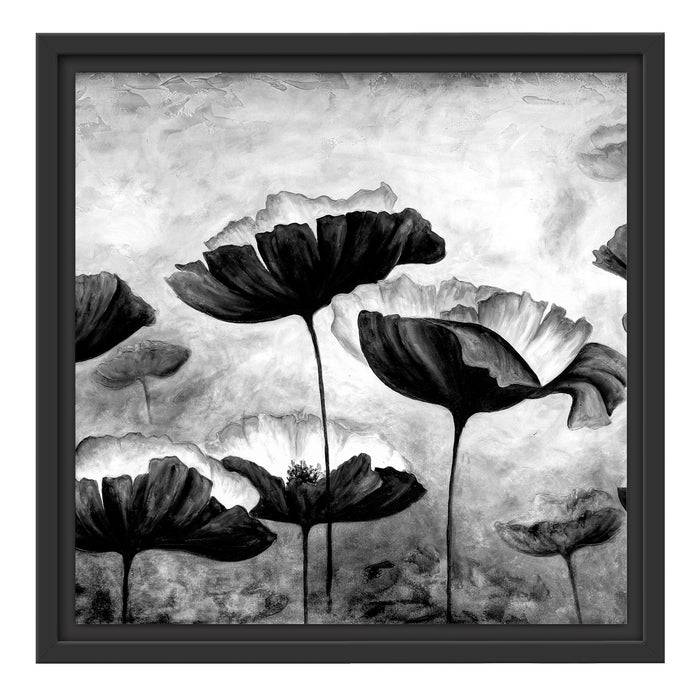 Pixxprint Mohnblumen gezeichnet, Monochrome, im Schwebe-Effekt Bilderrahmen Online Shopping