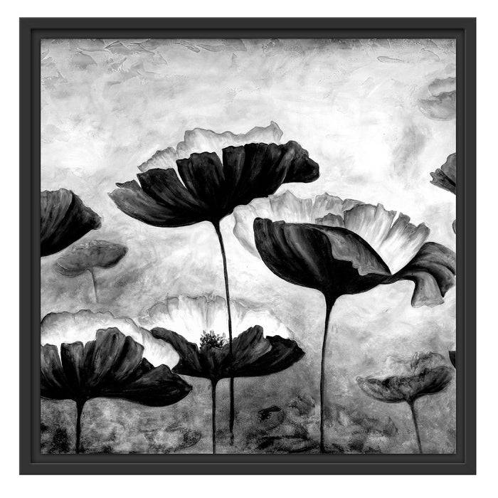 Pixxprint Mohnblumen gezeichnet, Monochrome, im Schwebe-Effekt Bilderrahmen Online Shopping