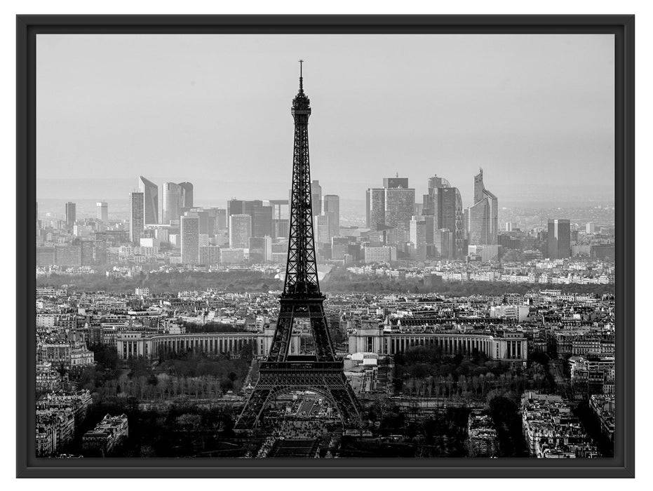 Pixxprint Panorama Eiffelturm bei Sonnenuntergang, Monochrome, im Schwebe-Effekt Bilderrahmen Muttertagsangebot