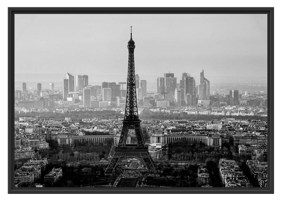 Pixxprint Panorama Eiffelturm bei Sonnenuntergang, Monochrome, im Schwebe-Effekt Bilderrahmen Muttertagsangebot