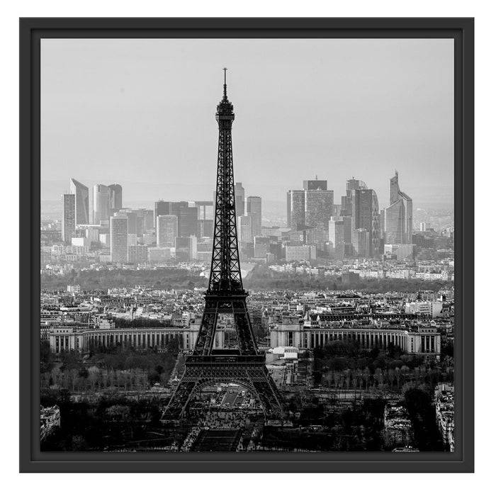 Pixxprint Panorama Eiffelturm bei Sonnenuntergang, Monochrome, im Schwebe-Effekt Bilderrahmen Muttertagsangebot