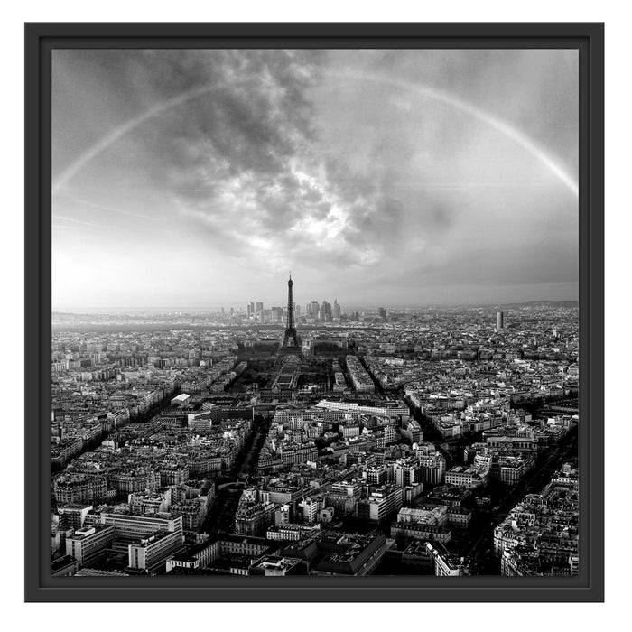 Pixxprint Panorama Regenbogen über Paris, Monochrome, im Schwebe-Effekt Bilderrahmen Heißer Verkauf