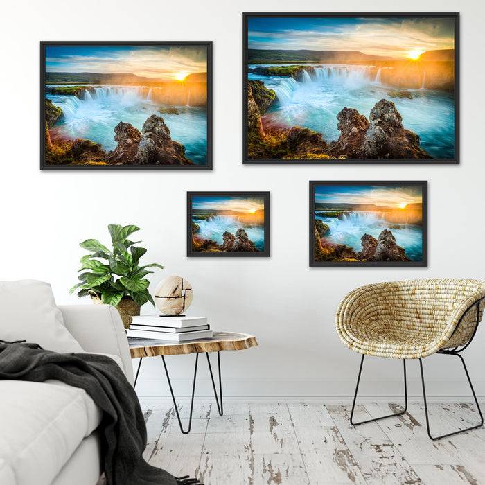 Pixxprint Wasserfall, im Schwebe-Effekt Bilderrahmen Zeitlich begrenztes Angebot