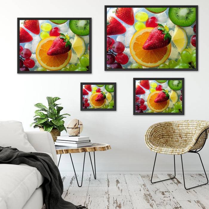 Pixxprint Leckeres buntes Obst, im Schwebe-Effekt Bilderrahmen Blitzangebot