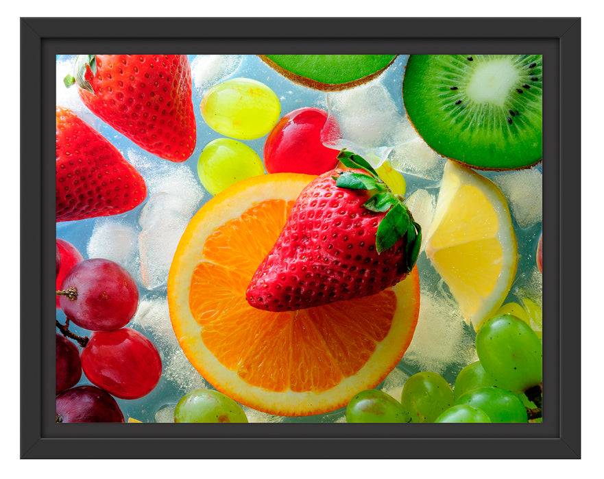 Pixxprint Leckeres buntes Obst, im Schwebe-Effekt Bilderrahmen Blitzangebot