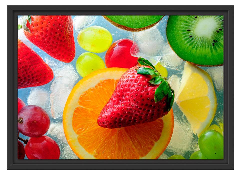 Pixxprint Leckeres buntes Obst, im Schwebe-Effekt Bilderrahmen Blitzangebot