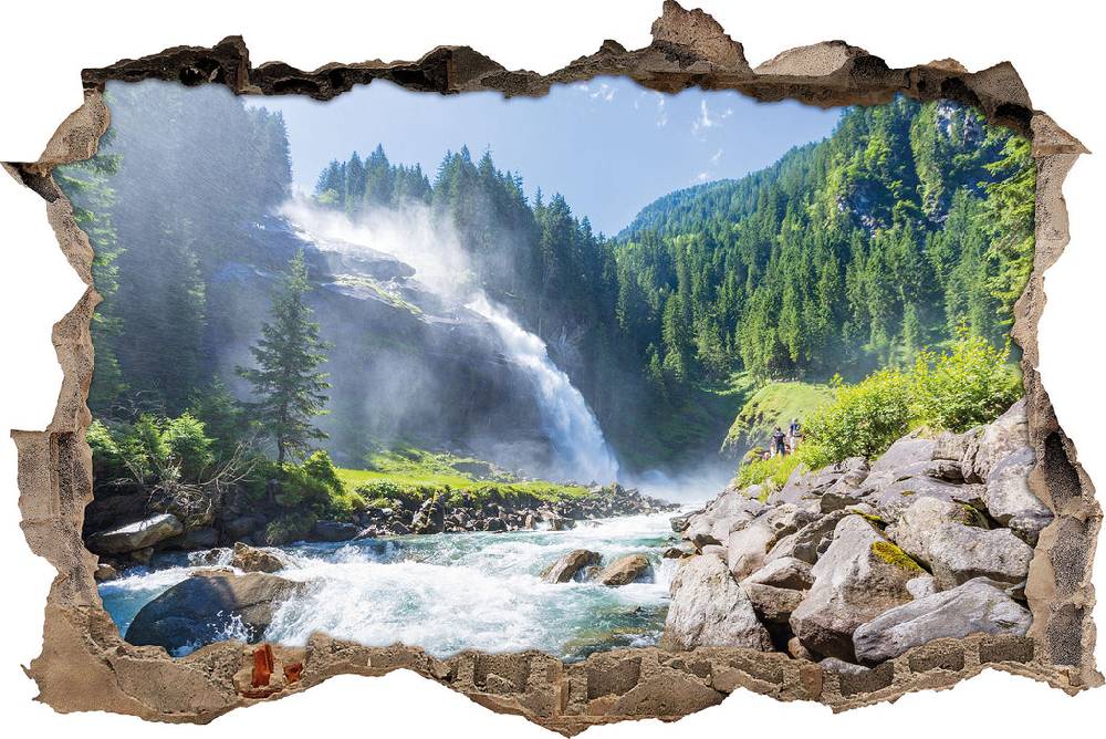 Pixxprint Wasserfälle Nationalpark Salzburg, 3D Wandtattoo VIP-Rabatte