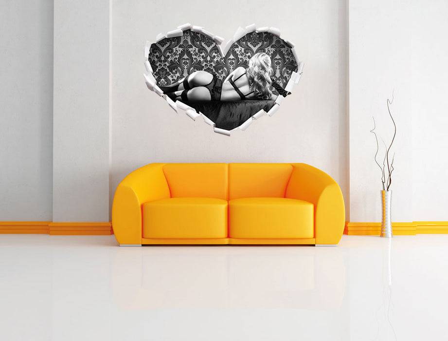 Pixxprint Frau in sexy Dessous, 3D Wandtattoo Zeitbegrenzte Promotion
