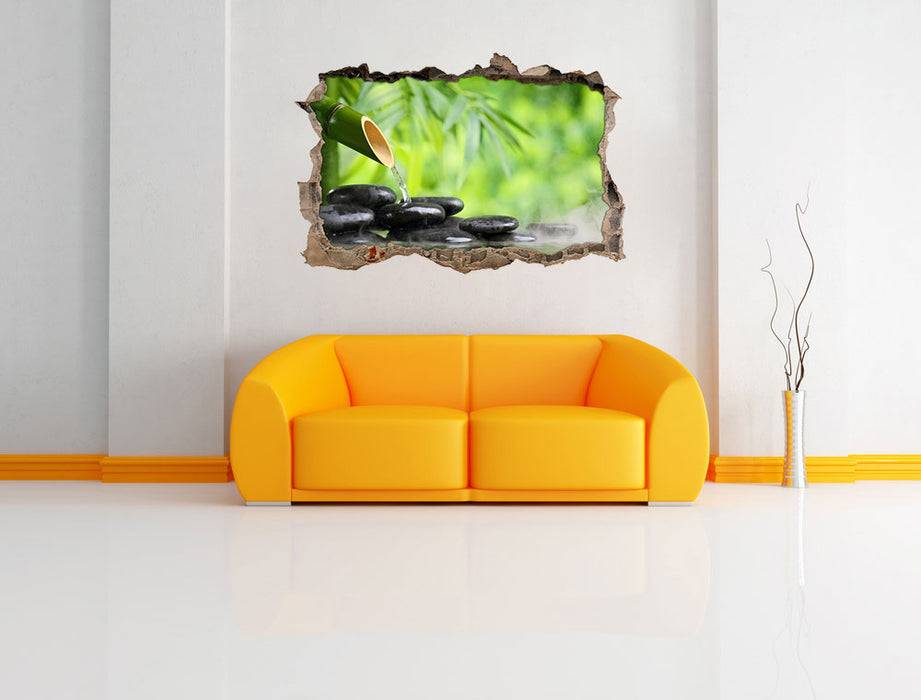 Pixxprint Bambusbrunnen mit Steinen, 3D Wandtattoo Rabatte dieses Monats