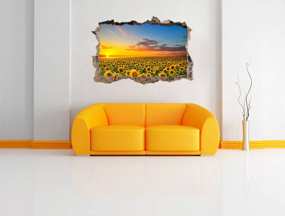 Pixxprint Sonnenuntergang Sonnenblumen, 3D Wandtattoo Verkauf