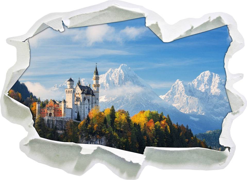 Pixxprint Schloss Neuschwanstein Herbst, 3D Wandtattoo Fabrikverkauf