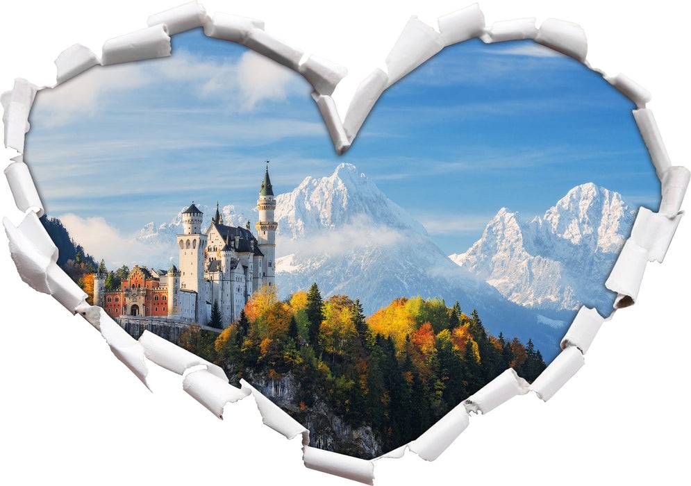 Pixxprint Schloss Neuschwanstein Herbst, 3D Wandtattoo Fabrikverkauf