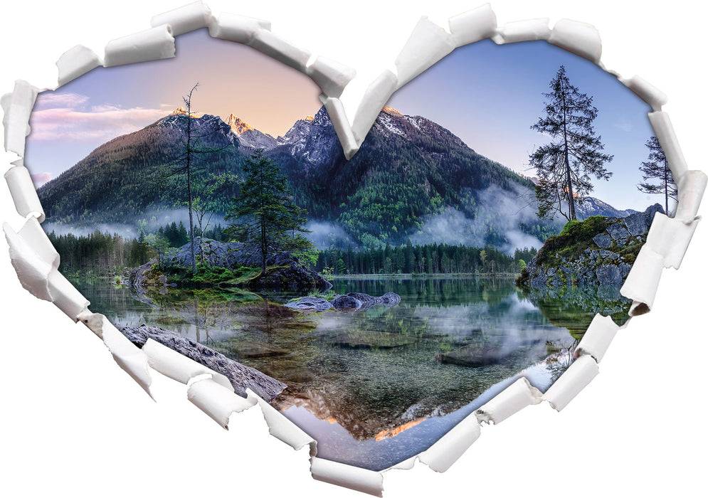 Pixxprint Sonnenaufgang am Hintersee, 3D Wandtattoo Fabrik Onlineshop