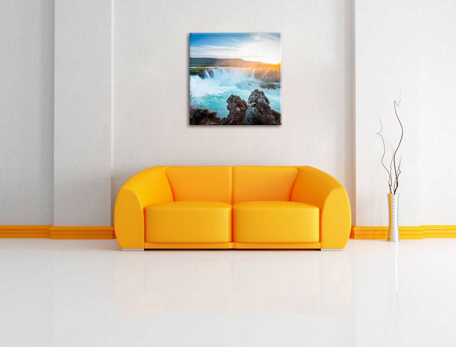 Pixxprint Idyllische Wasserfälle, Leinwandbild Online Shopping