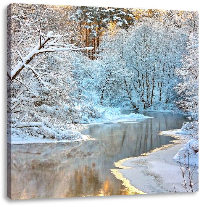 Pixxprint Atemberaubende Winterlandschaft, Leinwandbild Exklusivangebot