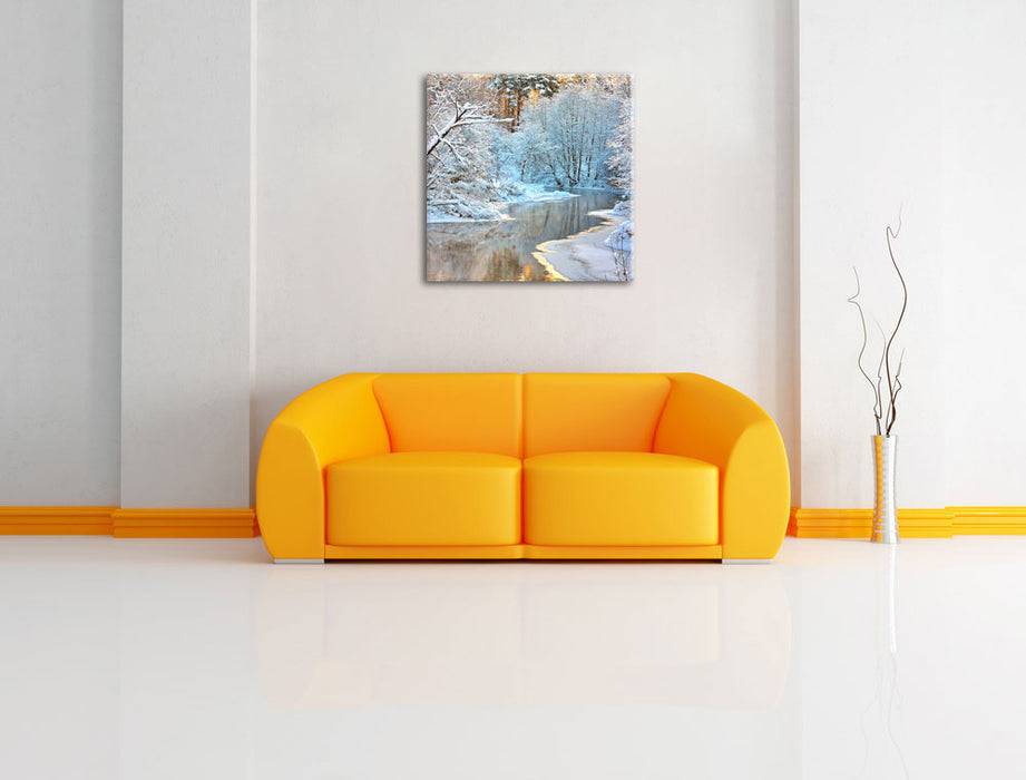 Pixxprint Atemberaubende Winterlandschaft, Leinwandbild Exklusivangebot