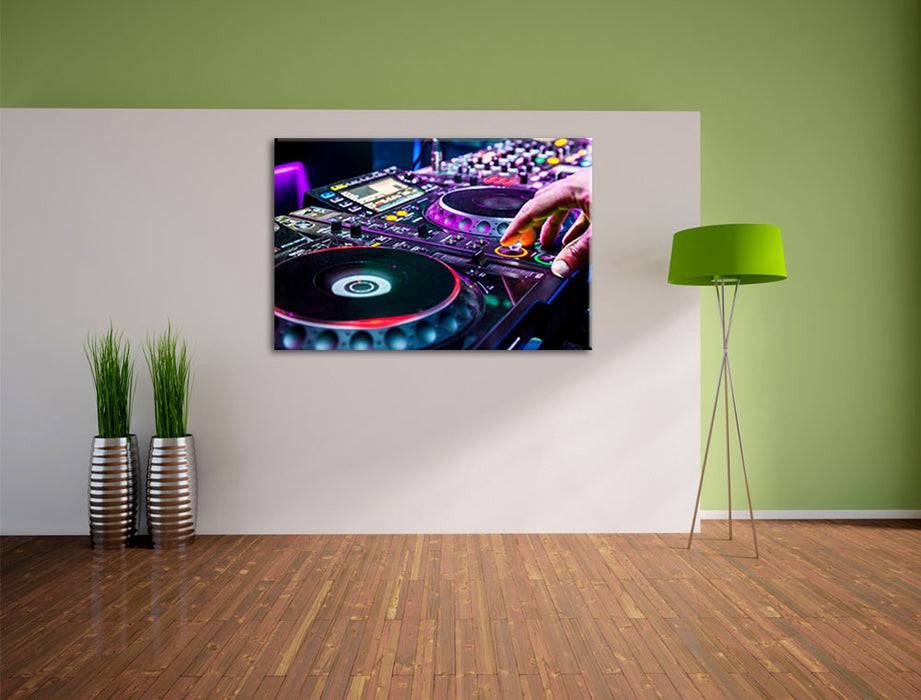 Pixxprint Modern beleuchteter DJ Pult, Leinwandbild Weihnachtsangebot