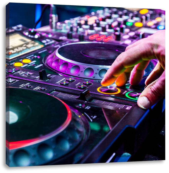 Pixxprint Modern beleuchteter DJ Pult, Leinwandbild Weihnachtsangebot