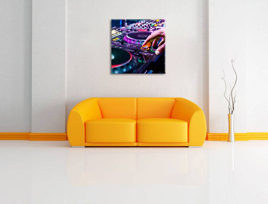 Pixxprint Modern beleuchteter DJ Pult, Leinwandbild Weihnachtsangebot