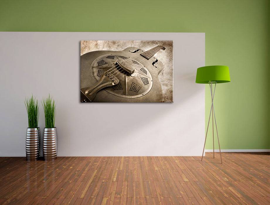 Pixxprint Wunderschöne alte Gitarre, Leinwandbild Saisonale Angebote