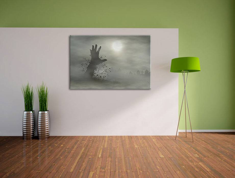 Pixxprint Zombie Erwachen, Leinwandbild Kauf eins, bekomm eins gratis