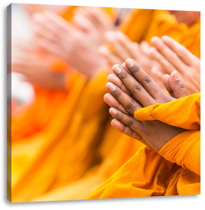 Pixxprint Betende Hände Mönche Tibet, Leinwandbild Kostenlose Rückgabe