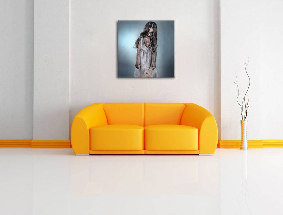Pixxprint Mädchen mit Teddy, Leinwandbild Letzte 3 Tage