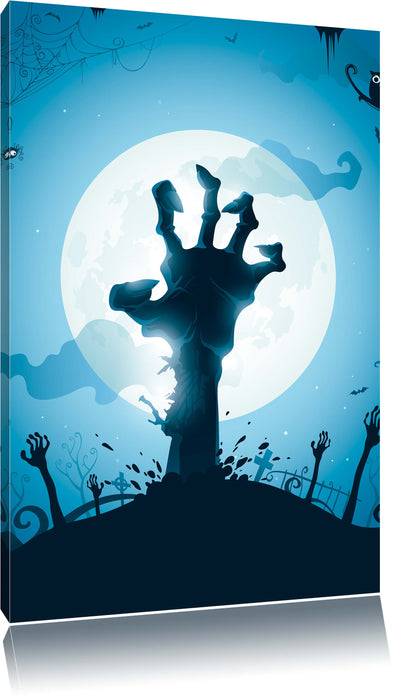 Pixxprint Gruselige Zombie Hand, Leinwandbild