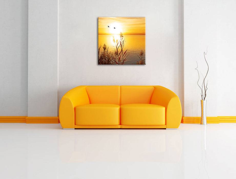 Pixxprint Sonnenuntergang am See, Leinwandbild Im Verkauf