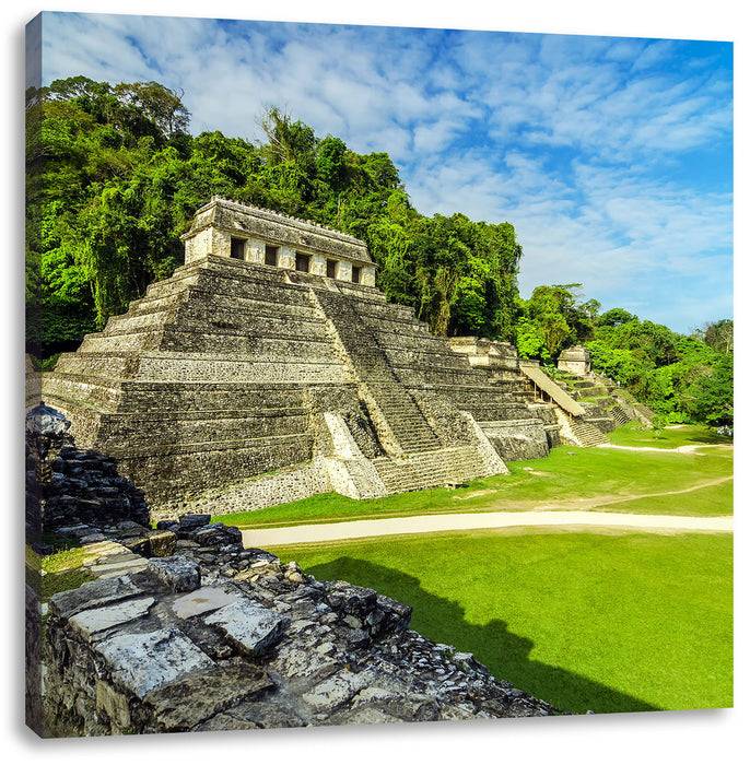 Pixxprint Maya Pyramiden aus Palenque, Leinwandbild Fabrik Onlineshop