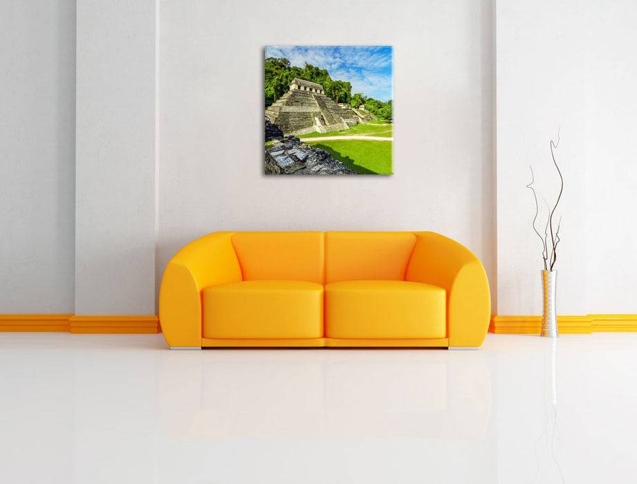 Pixxprint Maya Pyramiden aus Palenque, Leinwandbild Fabrik Onlineshop