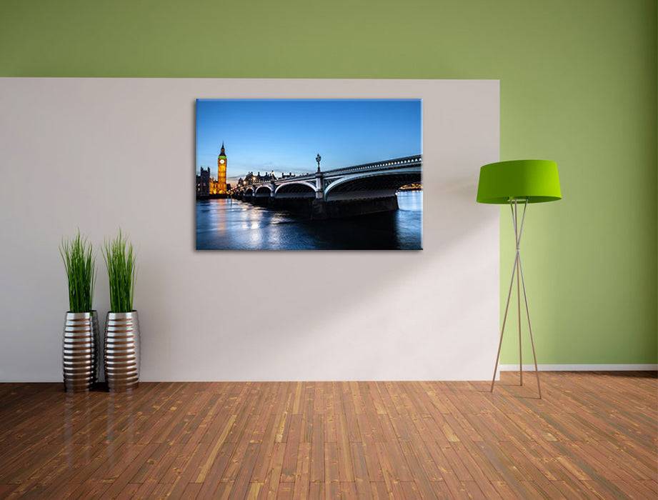 Pixxprint Westminster Bridge Big Ben, Leinwandbild Fabrikpreis