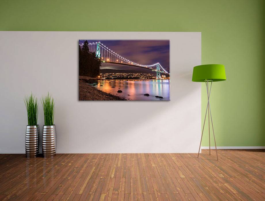 Pixxprint Lions Gate Bridge Vancouver, Leinwandbild Großer Ausverkauf