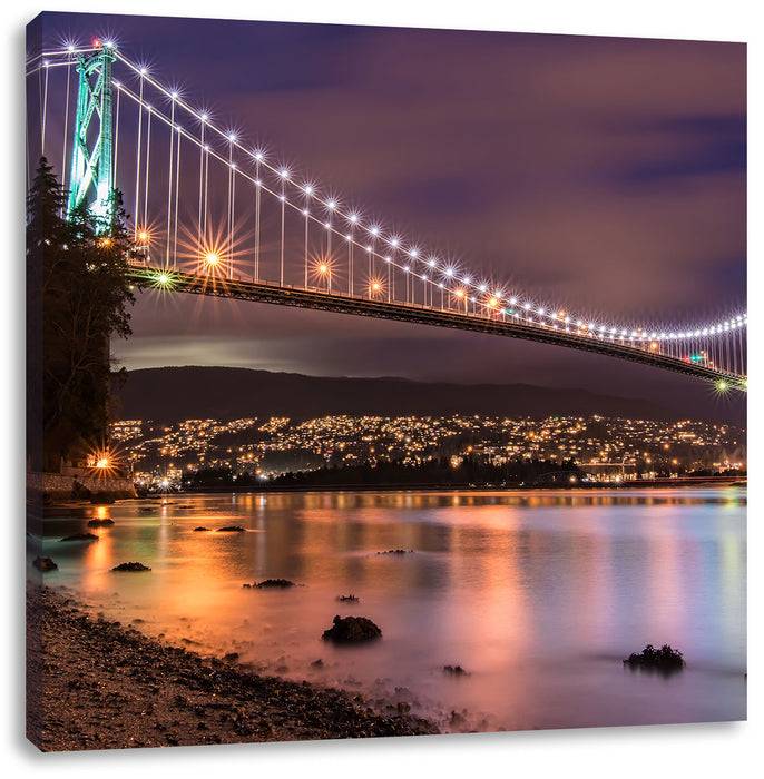 Pixxprint Lions Gate Bridge Vancouver, Leinwandbild Großer Ausverkauf