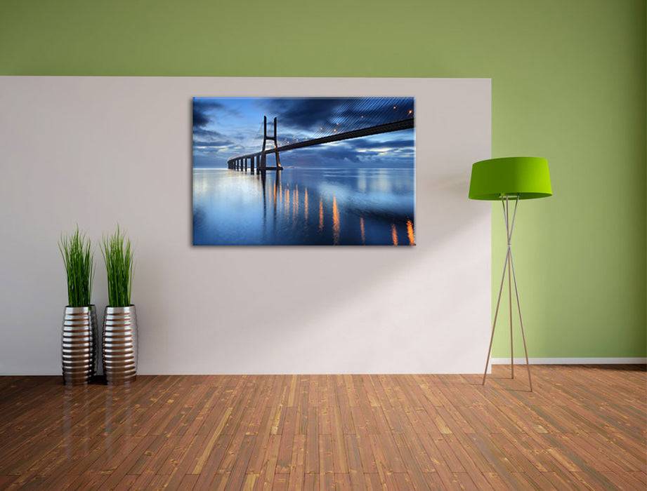 Pixxprint Ponte Vasco da Gama Lissabon, Leinwandbild Flash Sale