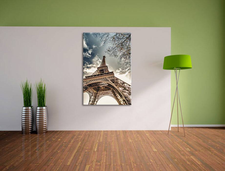 Pixxprint Eindrucksvoller Eifelturm Paris, Leinwandbild Begrenztes Angebot