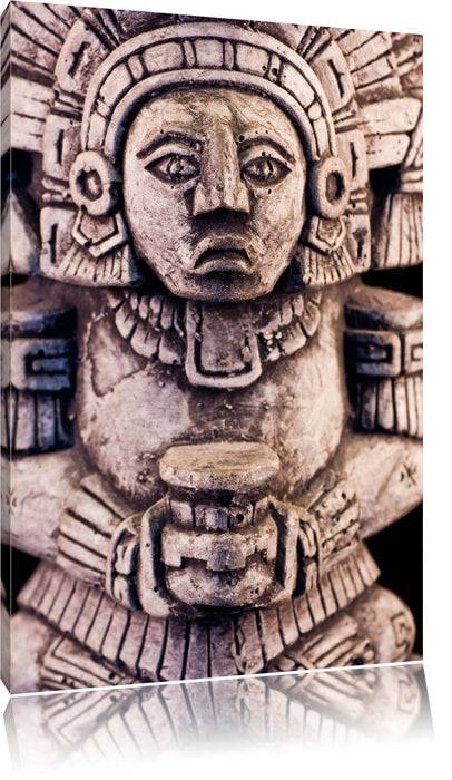 Pixxprint kleine Maya Skulptur, Leinwandbild