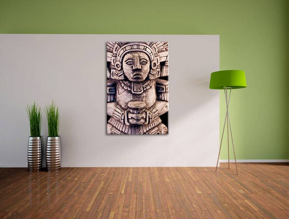Pixxprint kleine Maya Skulptur, Leinwandbild Preisnachlass