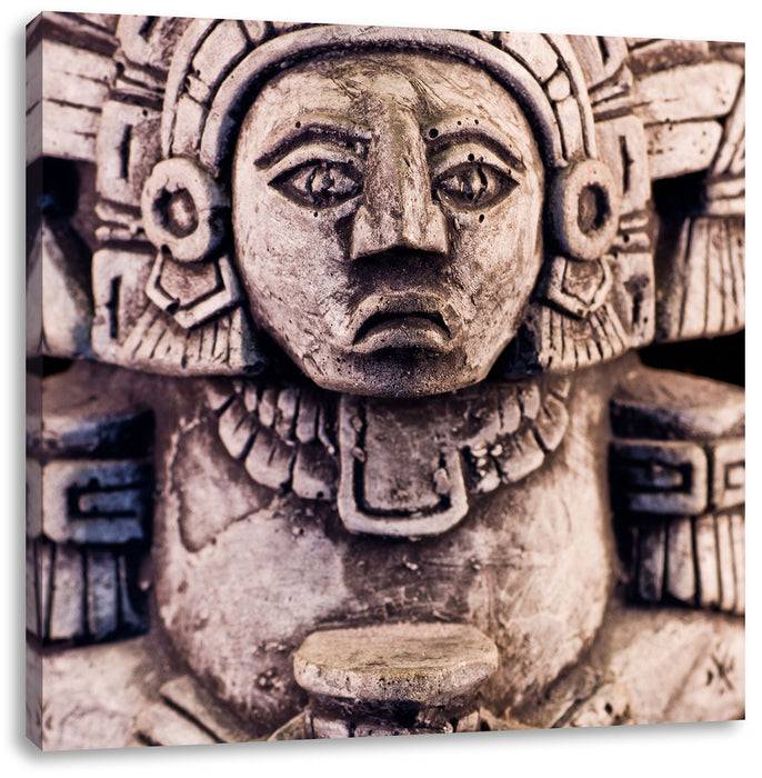 Pixxprint kleine Maya Skulptur, Leinwandbild Preisnachlass