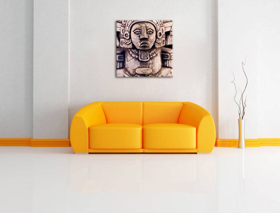 Pixxprint kleine Maya Skulptur, Leinwandbild Preisnachlass