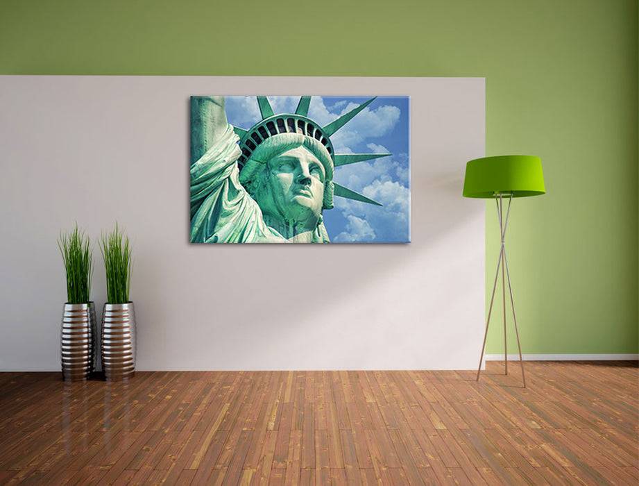 Pixxprint Majestäische Freiheitsstatue, Leinwandbild Black Friday