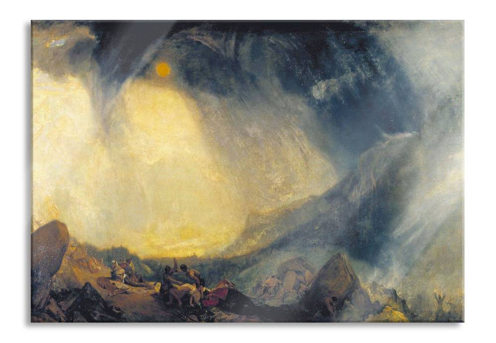 Pixxprint William Turner - Snow Storm Hannibal and his Army Cross, Glasbild Heißer Verkauf