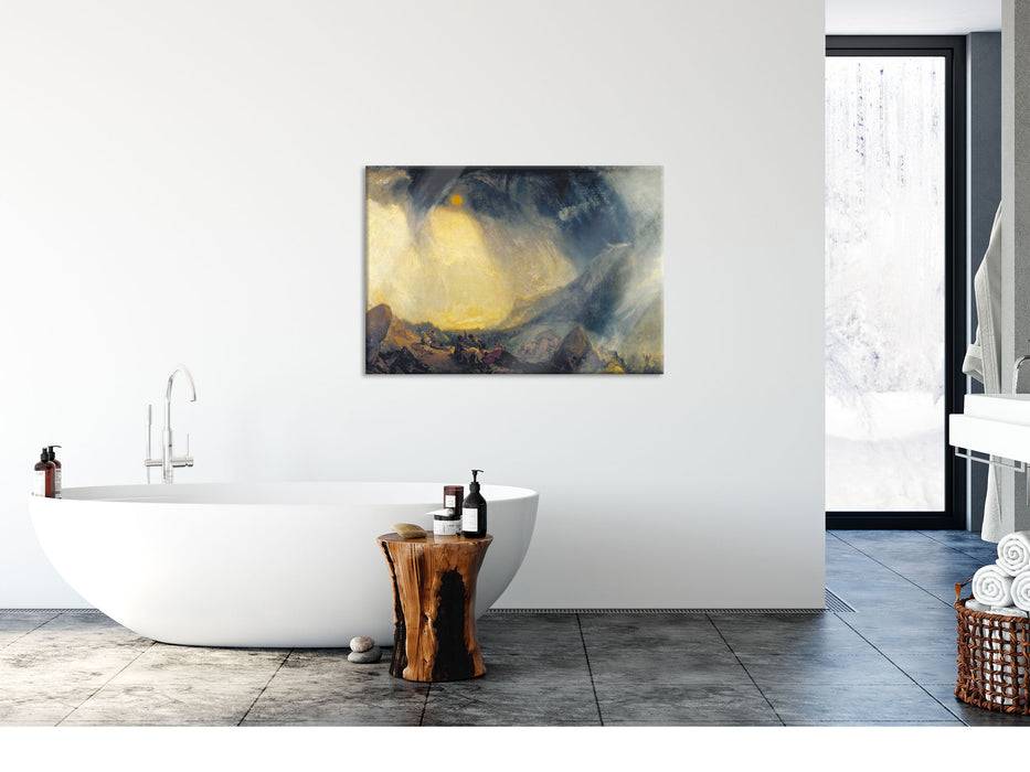 Pixxprint William Turner - Snow Storm Hannibal and his Army Cross, Glasbild Heißer Verkauf