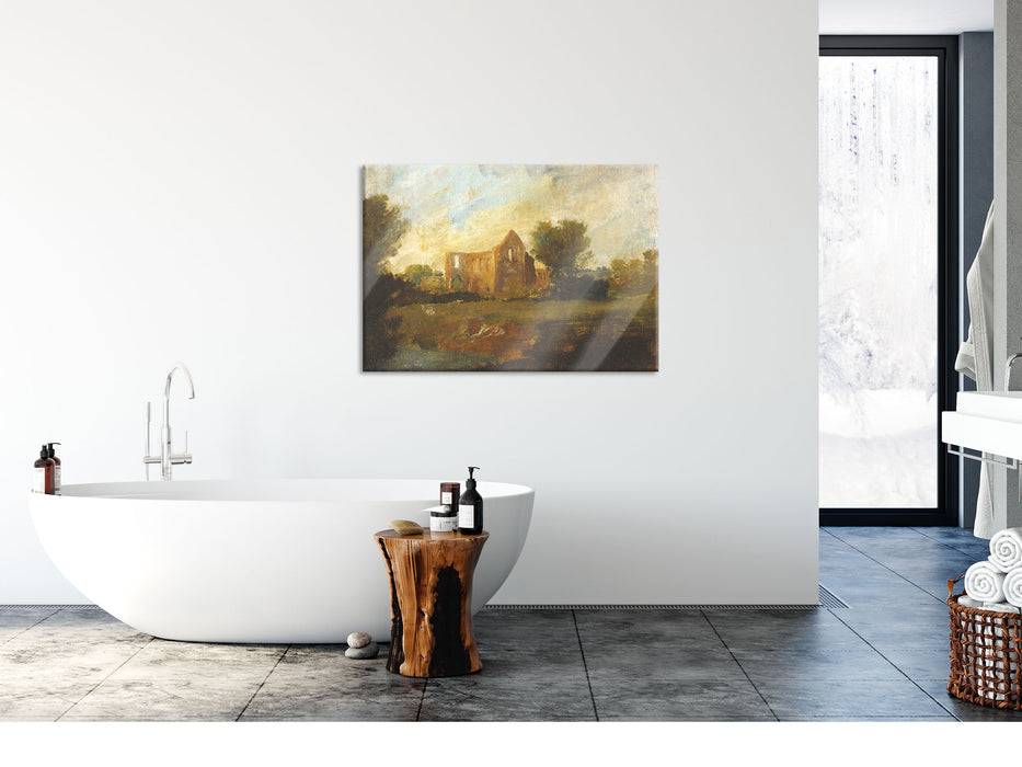 Pixxprint William Turner - Newark Abbey, Glasbild Neuheiten
