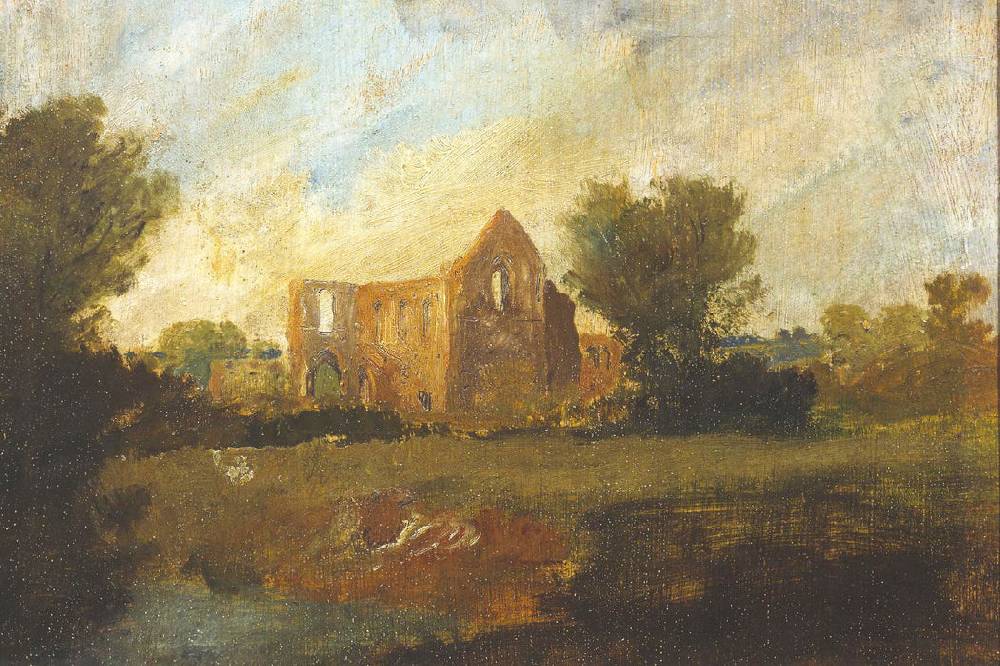 Pixxprint William Turner - Newark Abbey, Glasbild Neuheiten