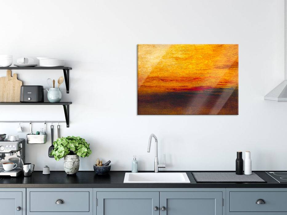 Pixxprint William Turner - Sunset  , Glasbild Saisonale Angebote